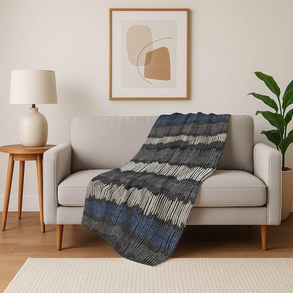 Premium Machine Washable ASB889 Charcoal 50 in. x 70 in. Sherpa Throw Blanket