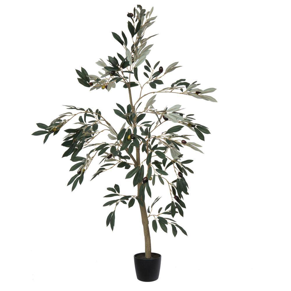 Vickerman 4 ft. Green Artificial Olive Tree In Pot TB180548 The Home