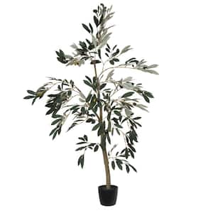4 ft. Green Artificial Olive Tree In Pot