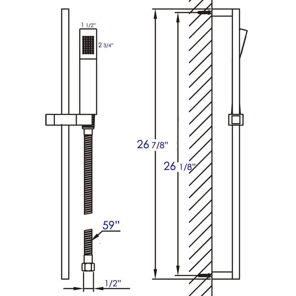 Black Matte Brass Adjustable Wall-Mounted Handshower Set