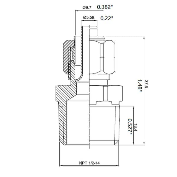 3/8 in. Comp x 1/2 in. MIP Brass Adapter 2 -Pack