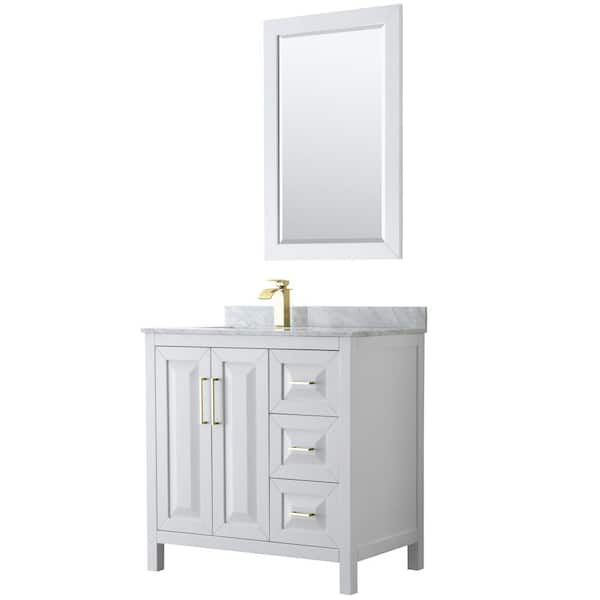 Wyndham Collection Daria 36-in White Bathroom Vanity Cabinet (Mirror Included) Wyndham Collection Daria 36-in White Bathroom Vanity Cabinet (Mirror Included)