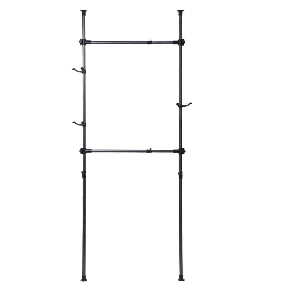 Tidoin Black Steel Clothes Rack In W X In H Grn Ydw The Home Depot