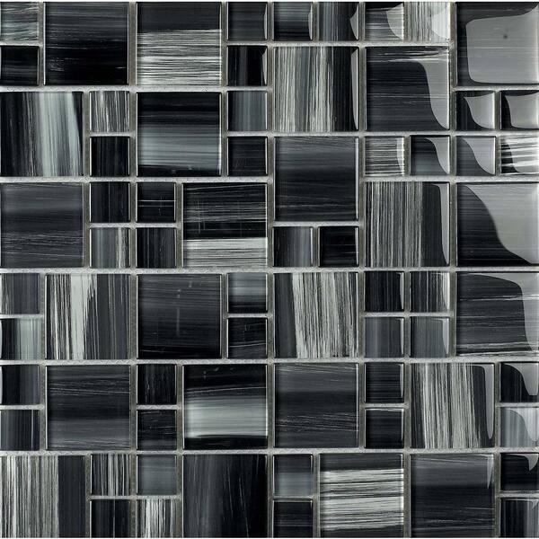 Epoch Architectural Surfaces Contempo Bailey-1674 Mosaic Glass Mesh Mounted Tile - 4 in. x 4 in. Tile Sample-DISCONTINUED