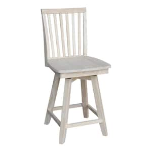 Mission 24 in. Unfinished Wood Swivel Bar Stool