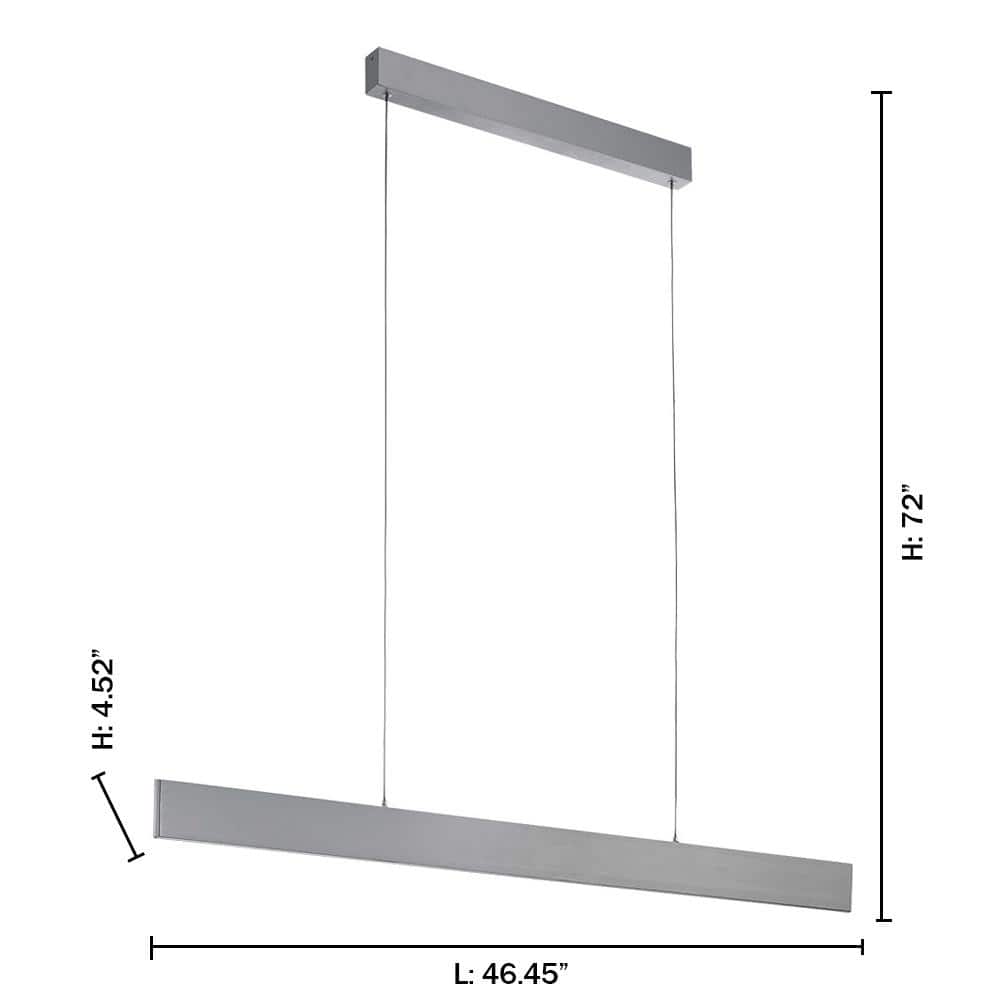 Climene 47" Brushed Aluminum LED Linear Pendant Light