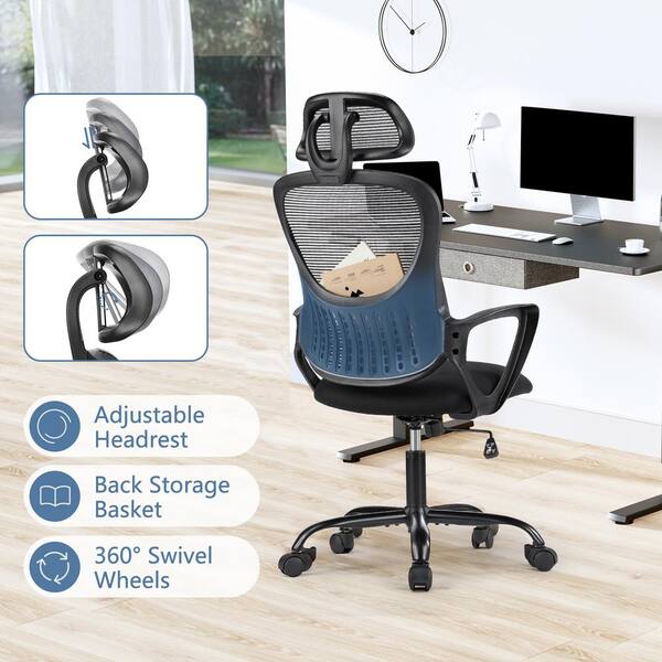 Mesh office chair ergonomic desk chair technical task swivel chair executive high back chair adjustable home chair hotsell
