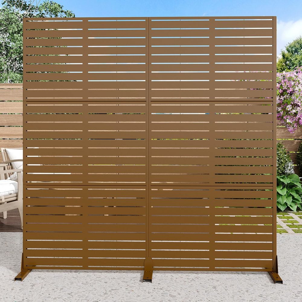 X2 Dimensional【fieldearthdesign】 72 in. x 72 in. Outdoor Metal Privacy Screen Garden Fence in