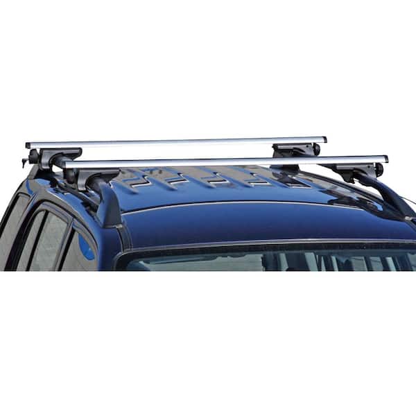 63'' Car Roof Luggage Rack Silver & Black Side Bars Rails Decoration Accessories
