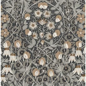 Wrought Iron and Chamois Tulip Garden Prepasted Wallpaper Roll 56 sq. ft.