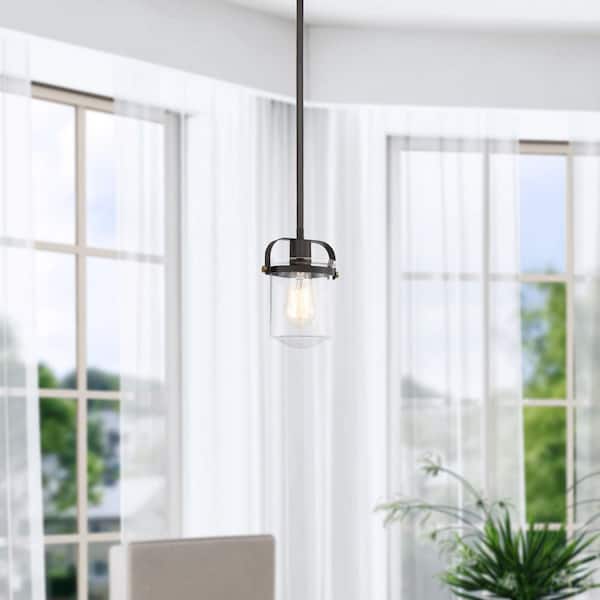 Designers Fountain Jaxon 1-Light Oil Rubbed Bronze Mini-Pendant with Clear Glass Shade