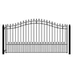 St. Louis 16 ft. x 6 ft. Black Steel Single Swing Driveway Fence Gate