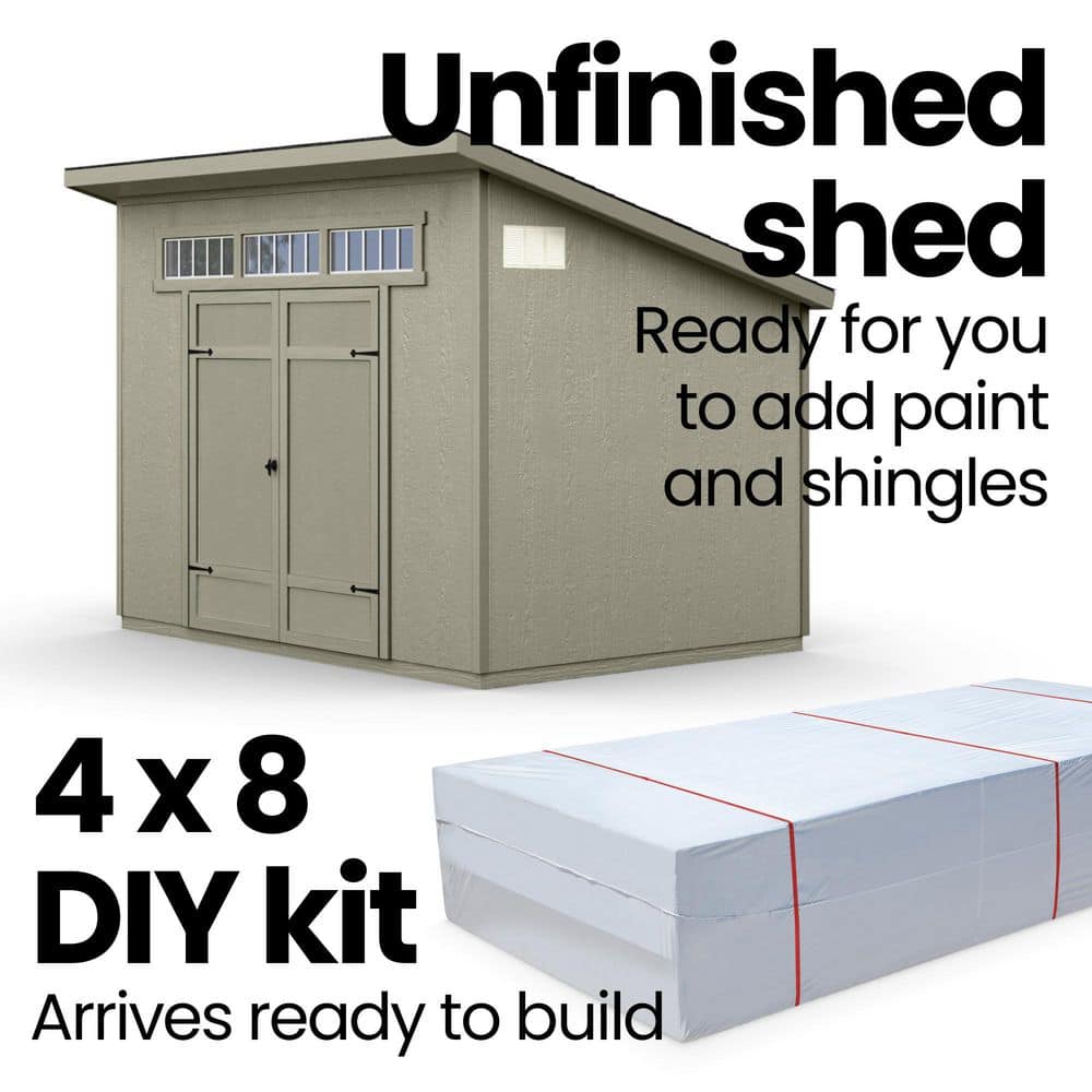 Olympia 10x7.5 Beige Wood Storage Shed with Double Doors
