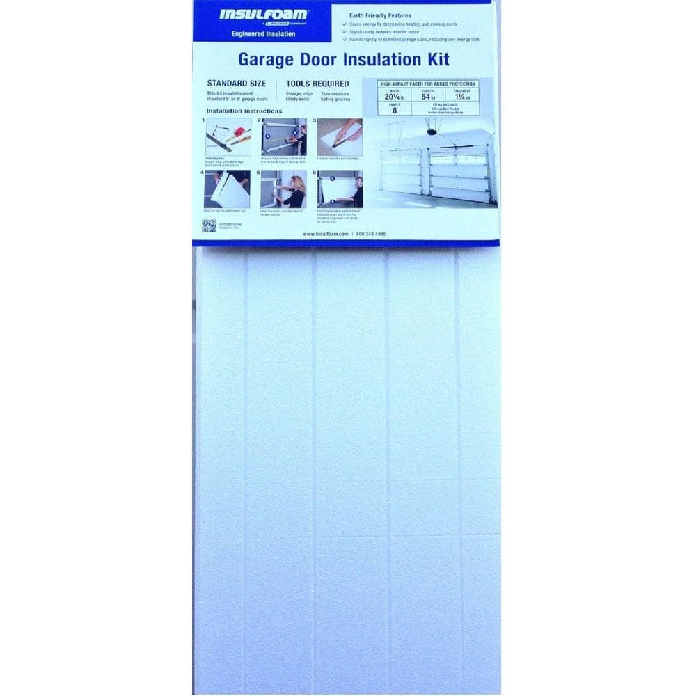 Garage Door Insulation Kit 8-Pieces Foam Panel Boards Energy Efficient  Weather