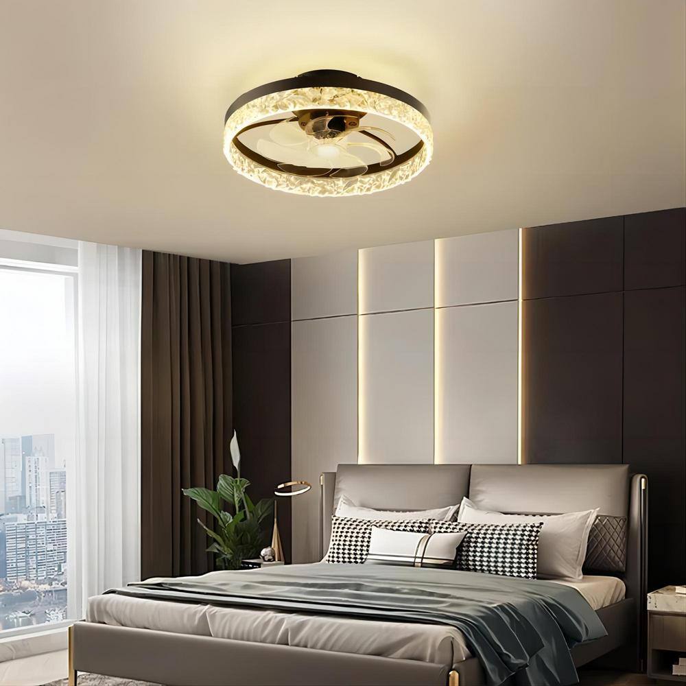 Bronze 19.6'' Low Profile LED Ceiling Fan with Remote