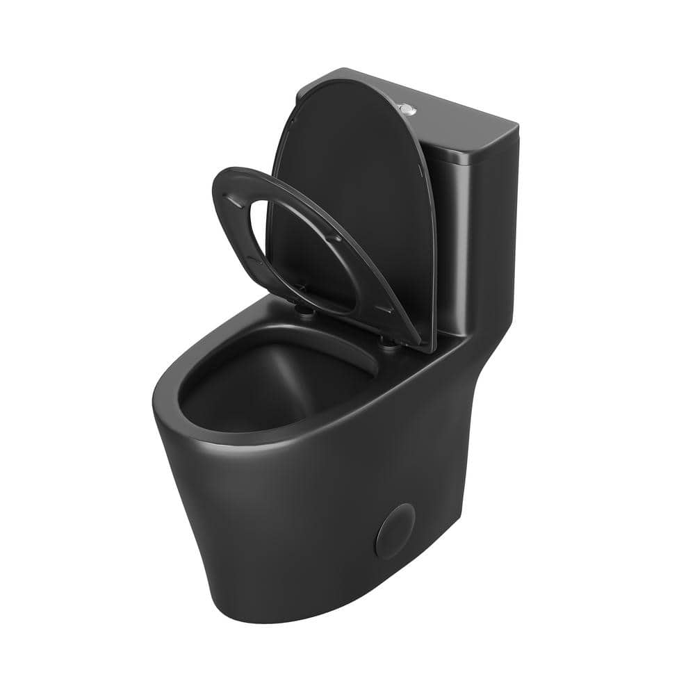 1 Piece Toilet 0.8/1.28GPF Dual Flush Elongated with Comfortable Seat Heigh