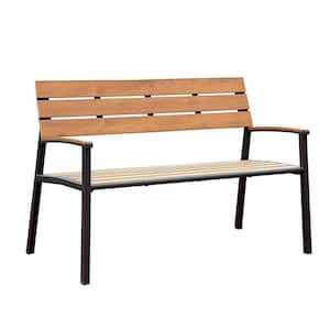 Transitional Isha 22 in. Brown Wooden Patio Bench