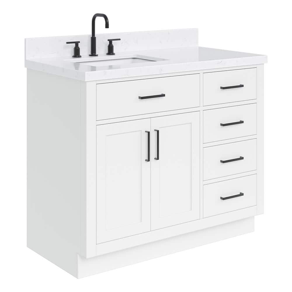 Hepburn 42" White Hardwood Freestanding Single Basin Vanity