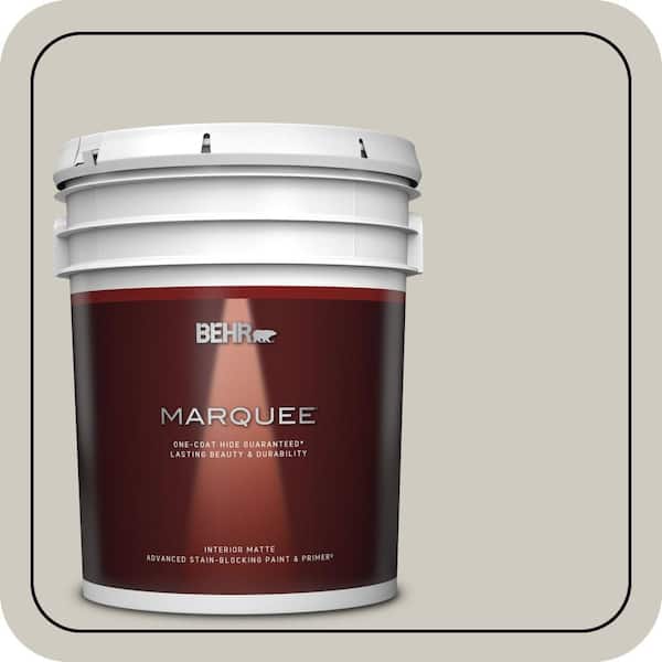 BEHR MARQUEE 5 gal. Designer Collection #DC-007 Tranquil Gray Matte Interior Paint & Primer