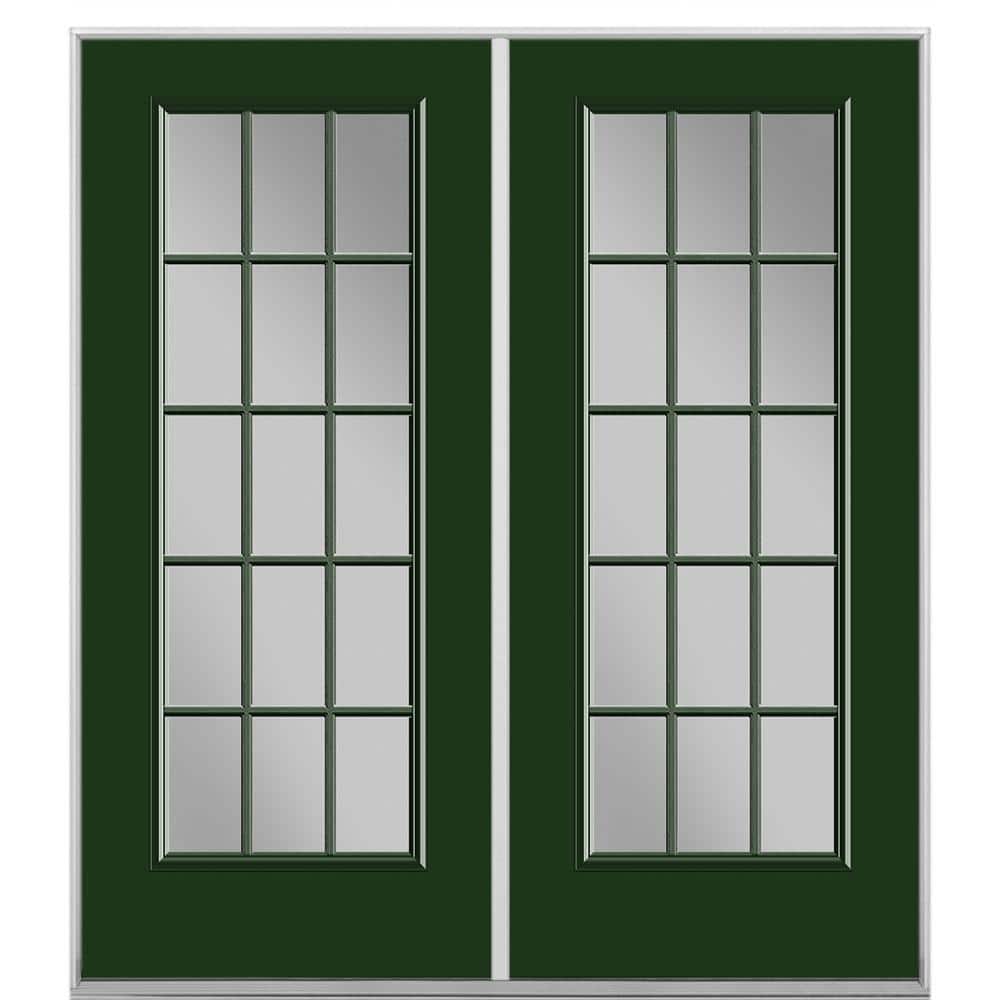 72 in. x 80 in. Conifer Steel Prehung Right-Hand Inswing 15-Lite Clear Glass Patio Door without Brickmold price history on PriceWatchPro