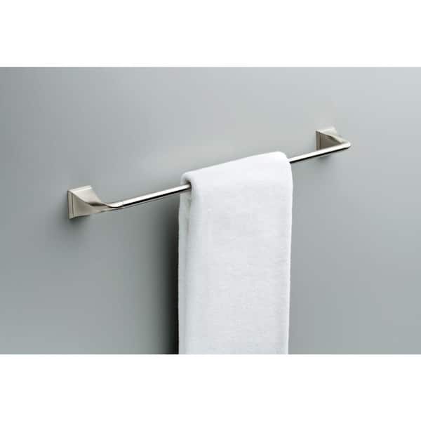 Everly 5-Piece Bath Hardware Set 18, 24 in. Towel Bars, Toilet Paper Holder, Towel Ring, Towel Hook in Brushed Nickel