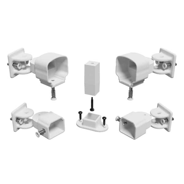ULTRA MAX Adams Textured White Aluminum Horizontal Angle Railing Bracket Kit (4-Pack)