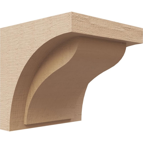 Ekena Millwork 6-in. x 6-in. x 6-in. Series 1 Wide Helena Rough Cedar Woodgrain Timberthane Polyurethane Corbel, Primed Tan