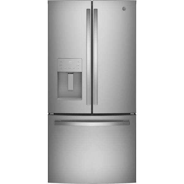 Ge 23 7 Cu Ft French Door Refrigerator In Stainless Steel Energy Star Gfe24jskss The Home Depot