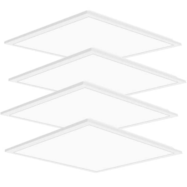 KOAOEIRS 2 ft. x 2 ft. 5800 Lumens Integrated LED Panel Light,5000K LED Light Fixture ETL Listed Recessed Edge-Lit Light (4-Pack)