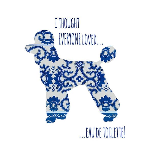 VENICE BEACH Collections French Poodle Blues by Grotto Studios 1 Piece Unframed Graphic Print Abstract Poster Art Print 16 in. x 16 in.