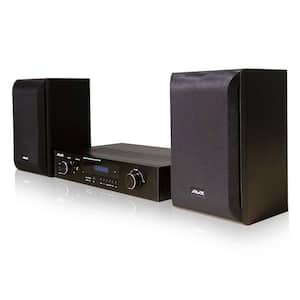 Bookshelf Hi-Fidelity Audio System with Bluetooth Amplifier Receiver and Speakers Including Remote