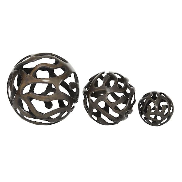 Brass Aluminum Geometric Sculpture (Set of 3)