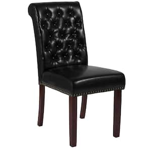 Hercules Black Leather Parsons Chair