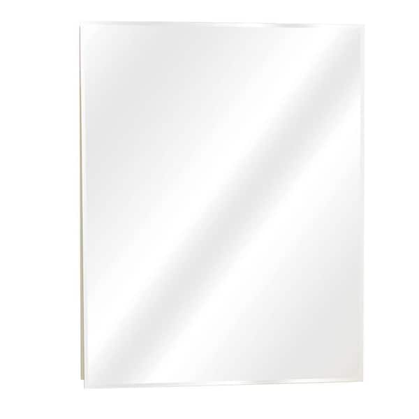 Zenna Home 24 in. W x 30-1/2 in. H x 5 in. D Frameless Recessed or Surface-Mount Rectangular Medicine Cabinet with Mirror in White