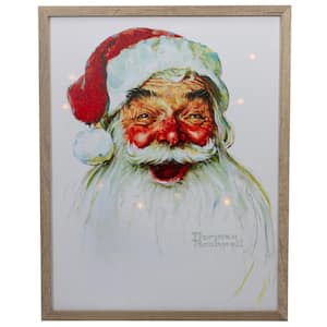 19 in. LED Lighted Norman Rockwell Santa Claus Christmas Wall Art