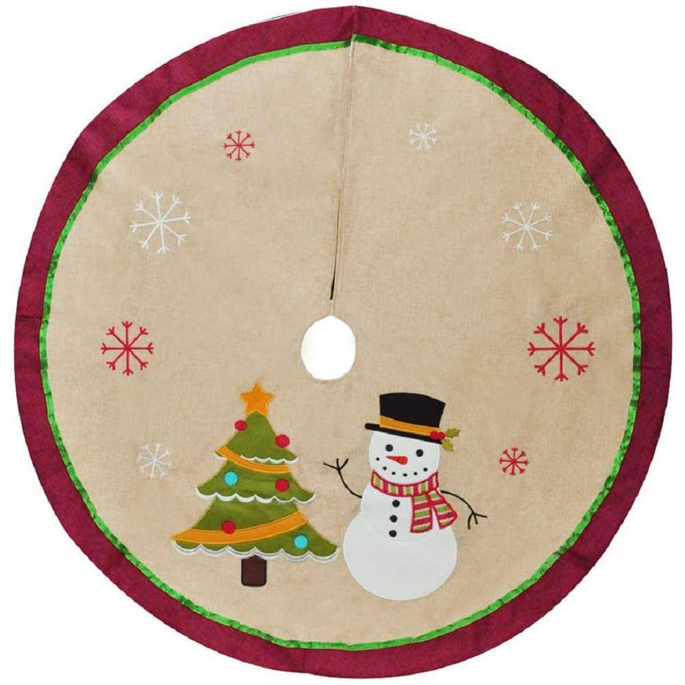 joyin-4-ft-t-red-and-brown-durable-burlap-snowman-with-tree-christmas