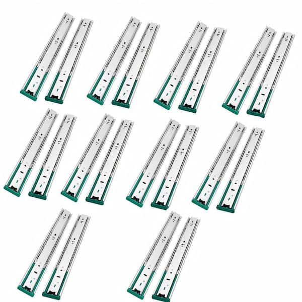 10-Pair 22 in. Soft Close Drawer Slides, Heavy Duty Side Mount Dresser Cabinet Rails, Kitchen Cabinet Drawer Runners