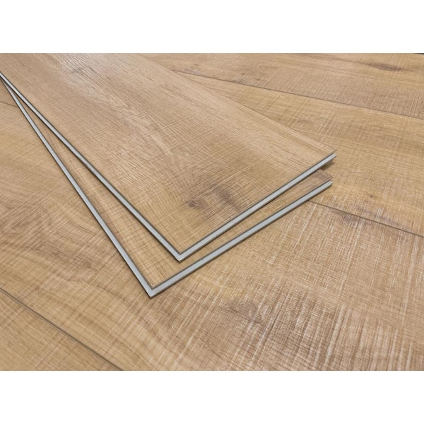 Take Home Sample - Zephyr Bungalow Tan 20 MIL x 9 in. W x 60 in. L Click Lock Waterproof Vinyl Plank Flooring