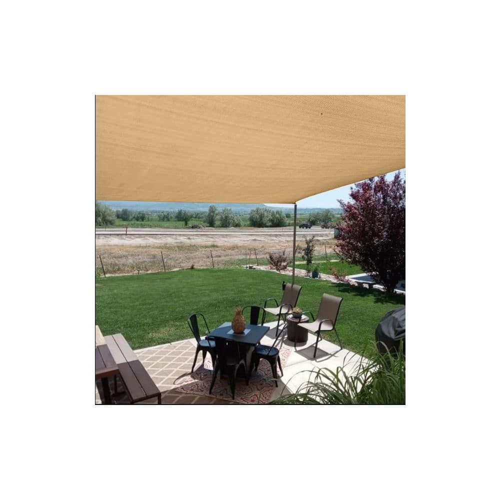 Beige 12 ft. Square UV-Blocking Patio Shade Sail