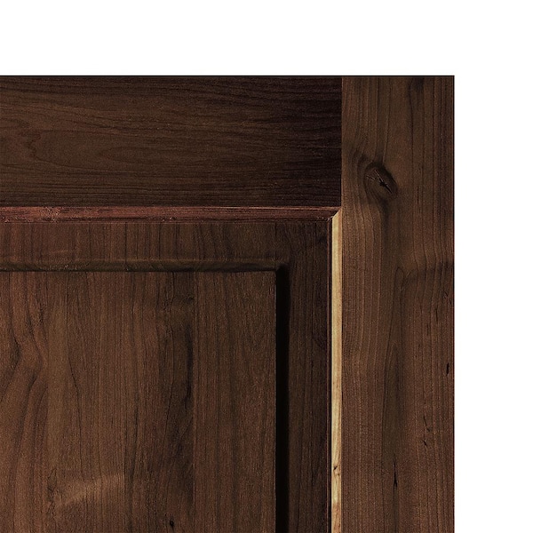 DIY RTA Kit 32in.x80in. Knotty Alder Square Top Right-Hand/Inswing Red Mahogany Stain Wood Ready To Assemble Front Door