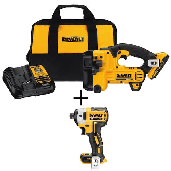 DEWALT 20V MAX Lithium-Ion Cordless Threaded Rod Cutter, 3-Speed 1/4 in. Impact Driver, (1) 20V 2.0Ah Battery, and Charger