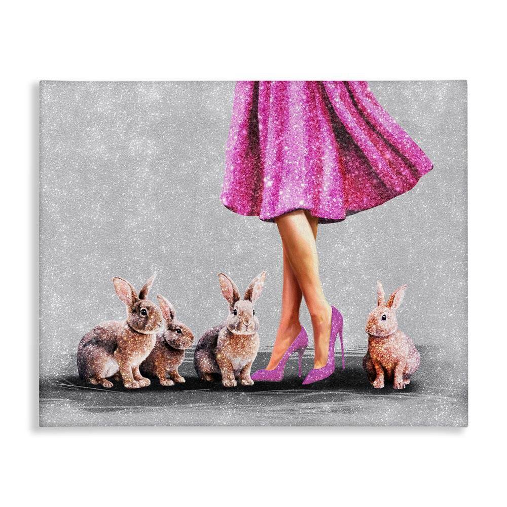 Chic Woman with Rabbits by Svetlana Aleynikova Unframed People Graphic Art Print 36 in. x 48 in. price history on PriceWatchPro