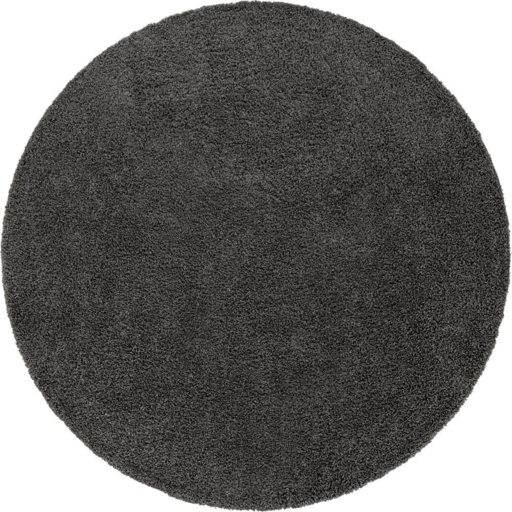 Solid Shag Collection Area Rug (10 ft. Round Graphite Gray) price history on PriceWatchPro