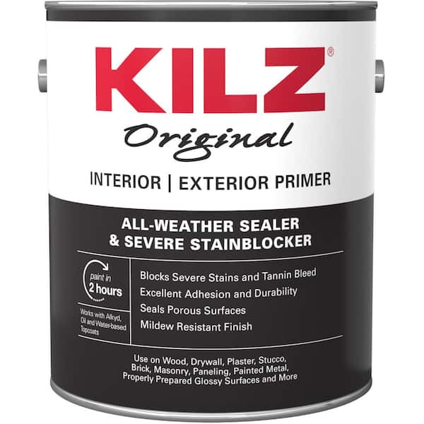 KILZ Original 1 Gal. White Oil-Based Interior and Exterior Primer, Sealer and Stain Blocker