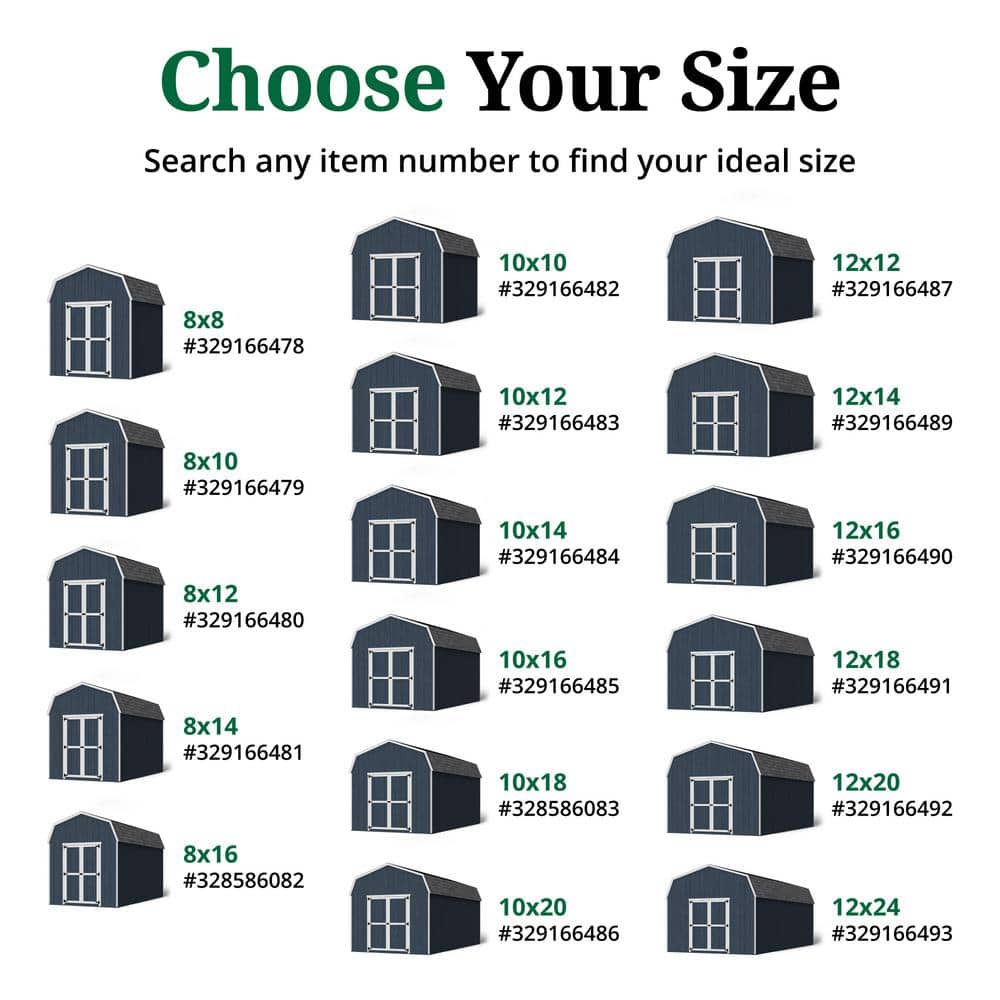 12' x 24' Blue Wood Gambrel Barn Storage Shed Kit