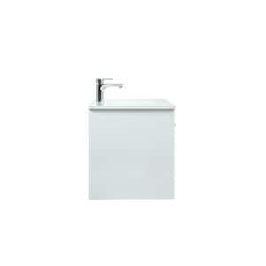 Timeless Home 40 in. W Single Bath Vanity in White with Quartz Vanity Top in Ivory with White Basin