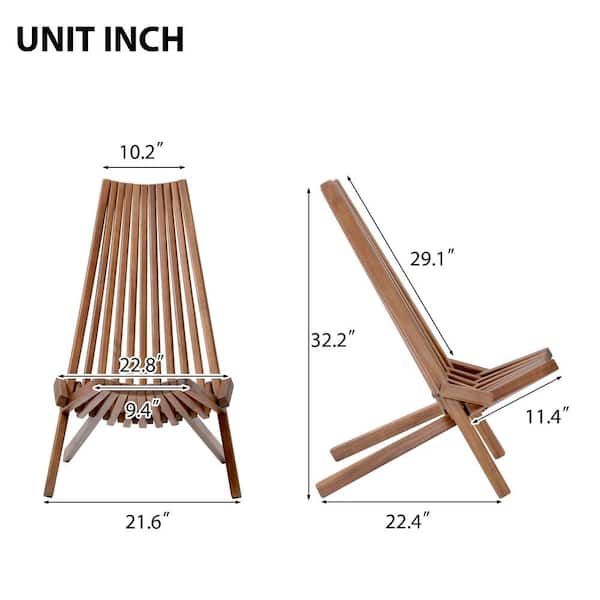 Afoxsos Folding Wood Chair, Easy to Store, Slanted Back