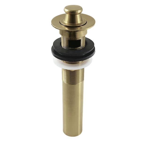 Fauceture 17-Gauge Lift and Turn Bathroom Sink Drain in Brushed Brass with Overflow