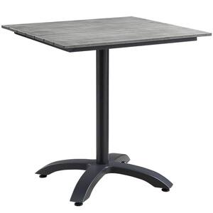Maine 28 in. Metal Patio Outdoor Dining Table in Brown Gray