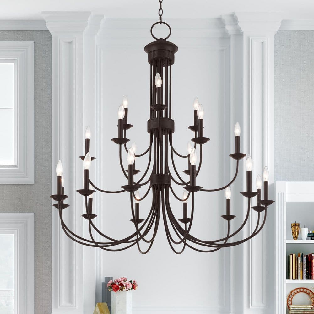Estate 21-Light Bronze Extra Large Chandelier